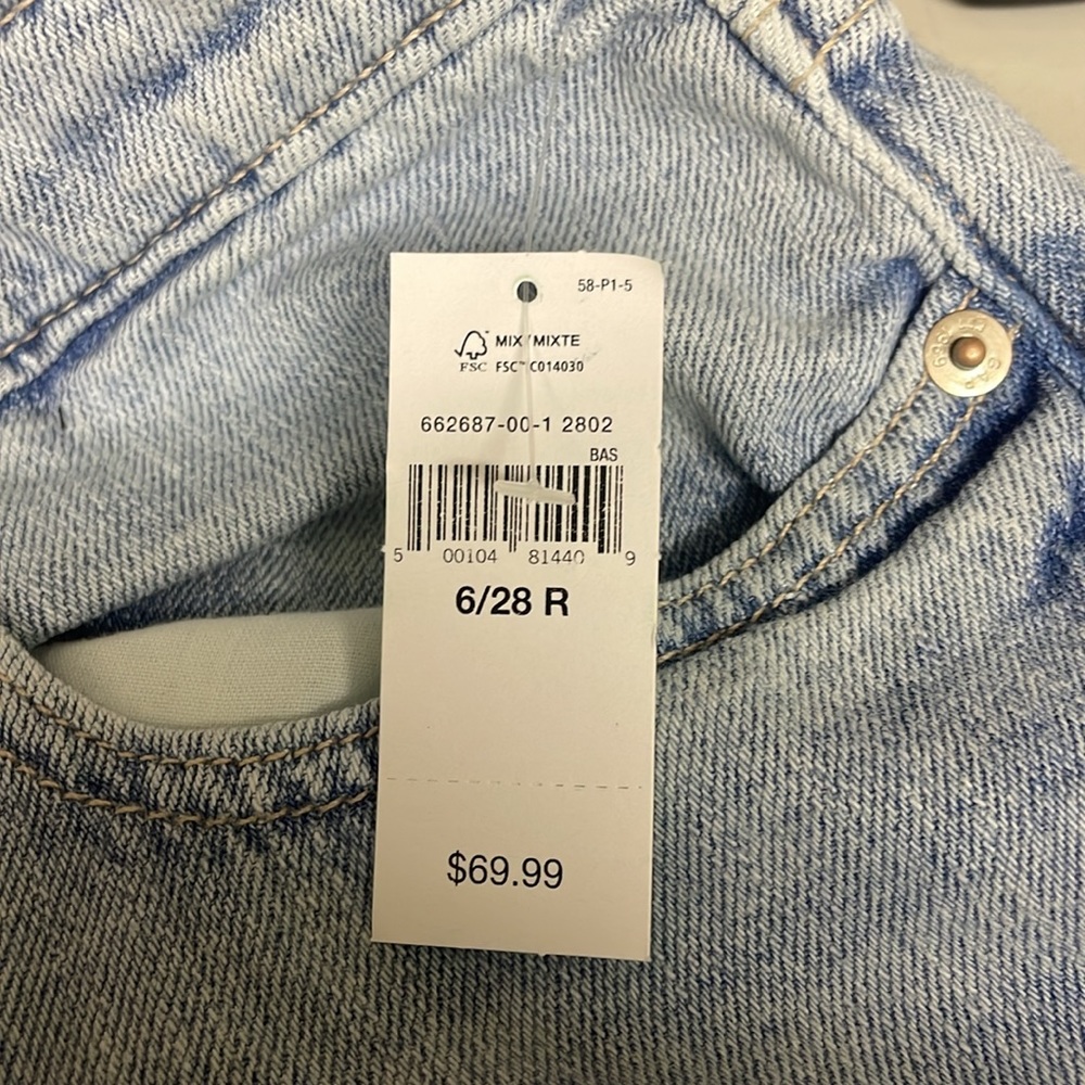 Gap denim women’s high rise wide leg jeans size 6/28 regular 100% cotton - Picture 9 of 10